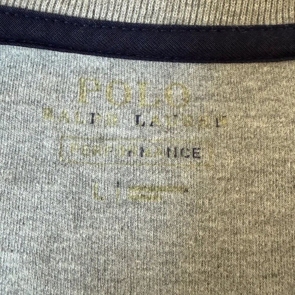 Polo Ralph Lauren Sweatshirt Mens Large Gray Performance Sport Athletic Golf‎